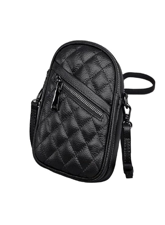 AKSUTI PU Leather Unisex Cross-Body Side/Chest/Phone Bag for Women & Men | Adjustable Strap Shoulder Bag for Daily Commuting Travel (Black) - Image 1